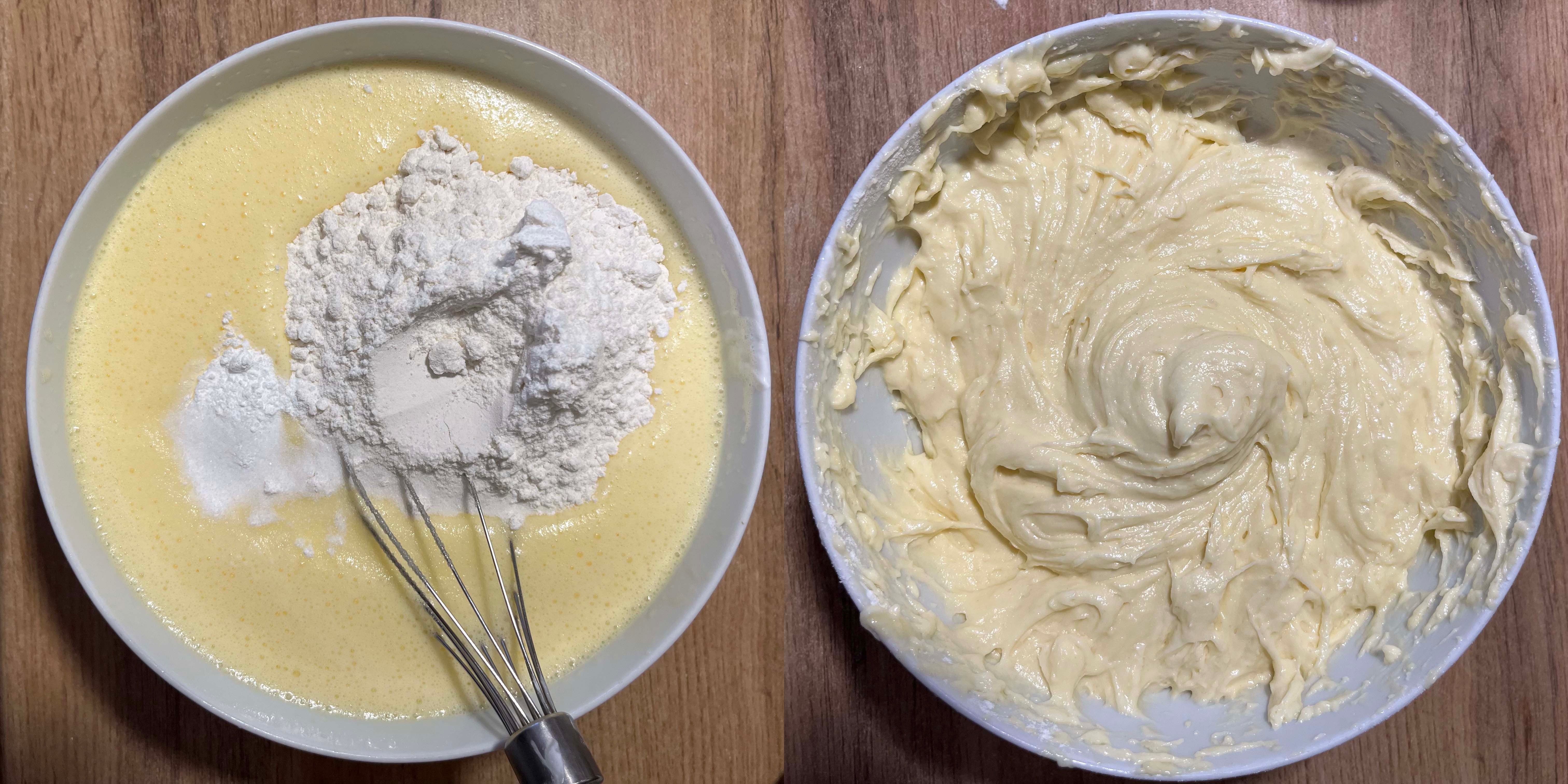 Union_Result (2) Добавление муки в яичную смесь, перемешивание