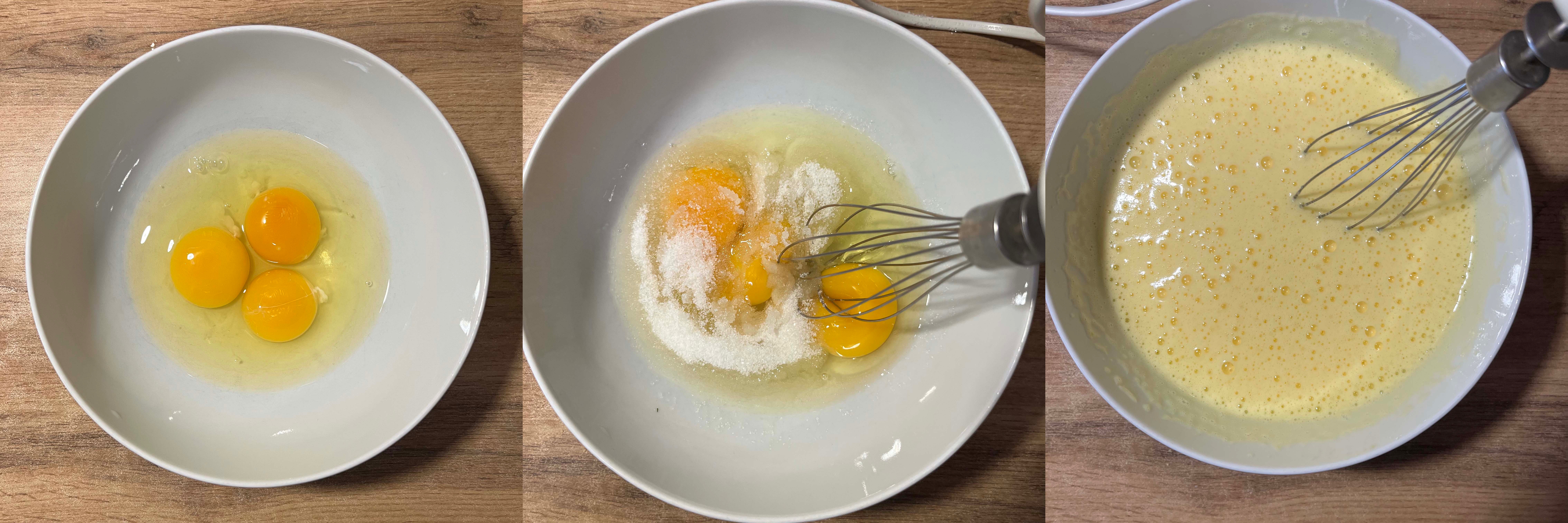 Яблочный пирог без глютена Взбивание яиц для яблочного пирога без глютена